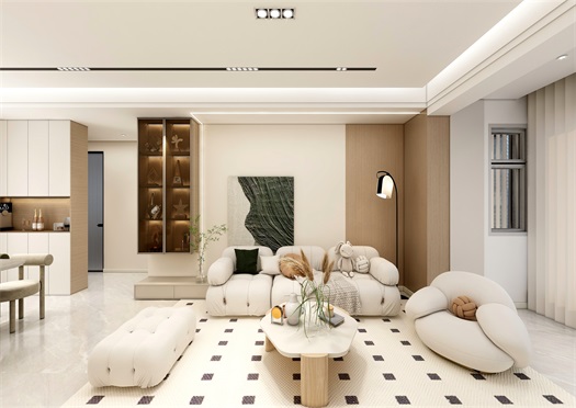 中?！ぞ砰?135平米現(xiàn)代奶油風(fēng)效果圖