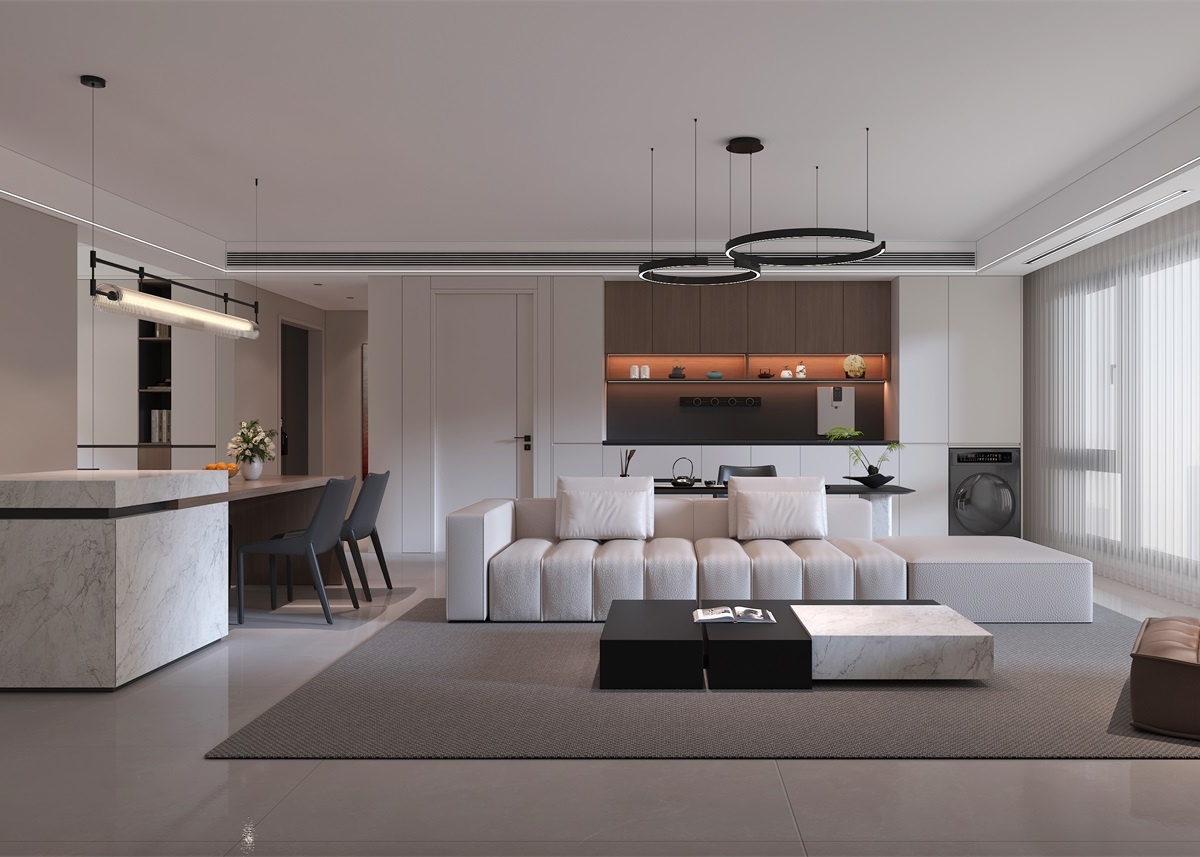 中恒央御143㎡ | 大橫廳+客餐一體+開(kāi)放書(shū)房，他家這通透感絕了！